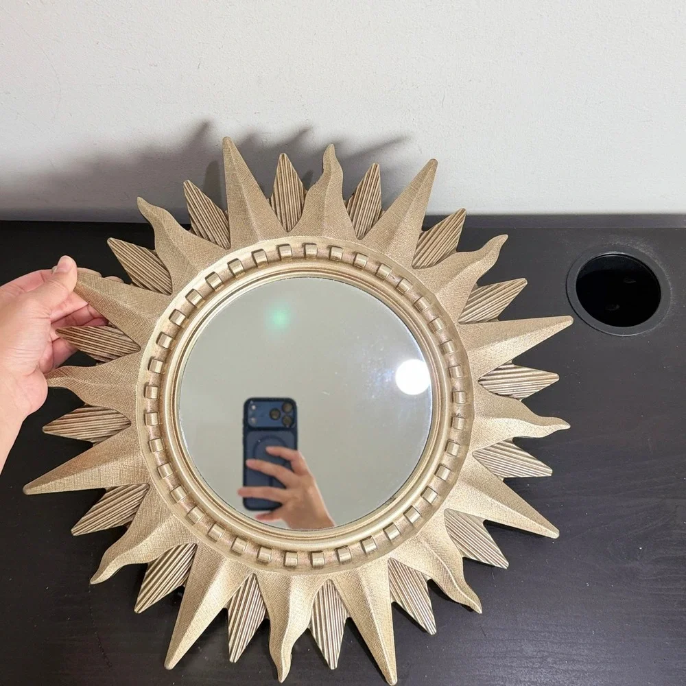Sheffield Home Sunburst Wall Mirror Gold Champagne Starburst Round MR803 16in